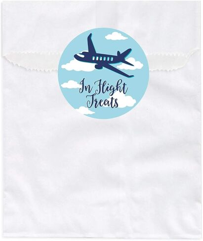 Andaz Press Blue Airplane and Clouds Birthday Party Collection, Round Circle Label Stickers, Thank You for Celebrating with US, 40-Pack, Plane Flying Theme Decor Decorations in Saudi Arabia