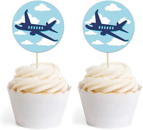 Andaz Press Blue Airplane and Clouds Birthday Party Collection, Round Circle Label Stickers, Thank You for Celebrating with US, 40-Pack, Plane Flying Theme Decor Decorations in Saudi Arabia
