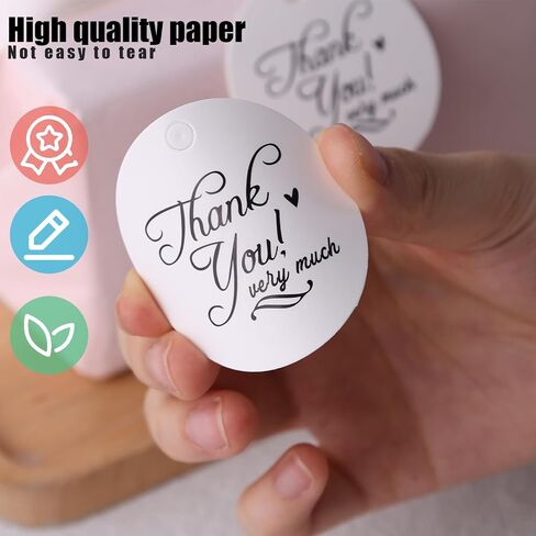Koogel 120PCS Paper Tags with String, 2 Inch Thank You Gift Tags Circle Labels Round Gift Tags for Party Gift Wedding Brown in Saudi Arabia