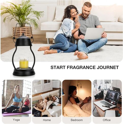 Candle Warmer Lamp Electric Candle Lamp Warmer with Bulbs for Home Decor Bedroom Wax Melt Warmer for Scented Wax and Jar Candles(Black Double Tube) in Saudi Arabia