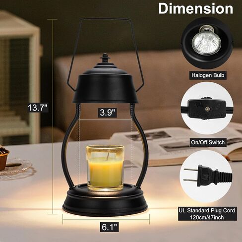 Candle Warmer Lamp Electric Candle Lamp Warmer with Bulbs for Home Decor Bedroom Wax Melt Warmer for Scented Wax and Jar Candles(Black Double Tube) in Saudi Arabia