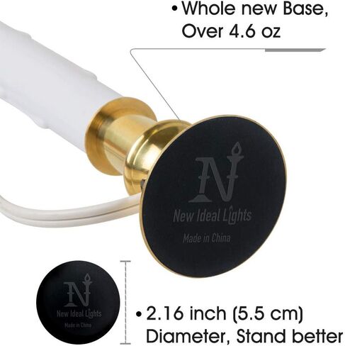 Window Candle Electric with Daily Timer, Heavy Metal Base Christmas Window Candle, UL Listed 1 Set Packing 1 Extra Replacement Bulb (Brush Brass) in Saudi Arabia