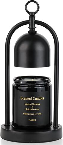 Candle Warmer Lamp with Timer and Dimmer, Electric Candle Wax Warmer Lamp with 2 Bulbs, Dimmable Candle Lamp Warmer for Jar Candles Scented Candel Wax Cubes (Black) in Kuwait