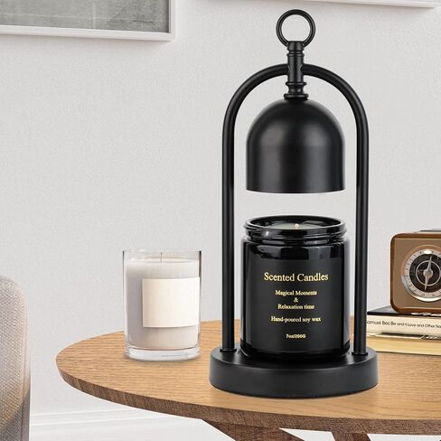 Candle Warmer Lamp with Timer and Dimmer, Electric Candle Wax Warmer Lamp with 2 Bulbs, Dimmable Candle Lamp Warmer for Jar Candles Scented Candel Wax Cubes (Black) in Kuwait
