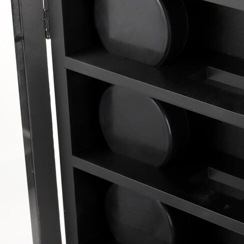 حقيبة عرض Bekith 12 Hockey Puck مع باب حماية من الأشعة فوق البنفسجية قابل للقفل، حامل عفريت رف صندوق الظل خزانة حائط، إطار أسود in Kuwait