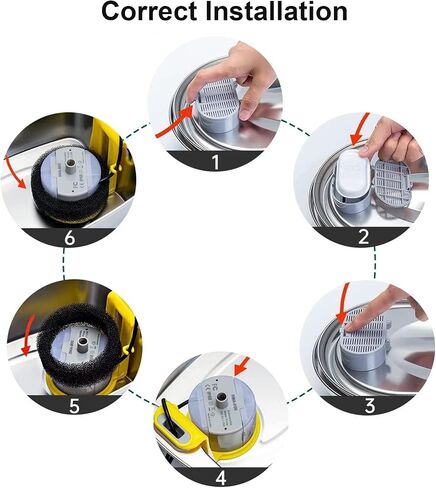 Cat Water Fountain Filters Pet Fountain Filter Replacement Filters Compatible Stainless Steel 2L/67oz, 3.2L/108oz Adjustable Water Flow, 8 Cat Fountain Replacement Filters with 8 Pre-Filter Sponges in Saudi Arabia