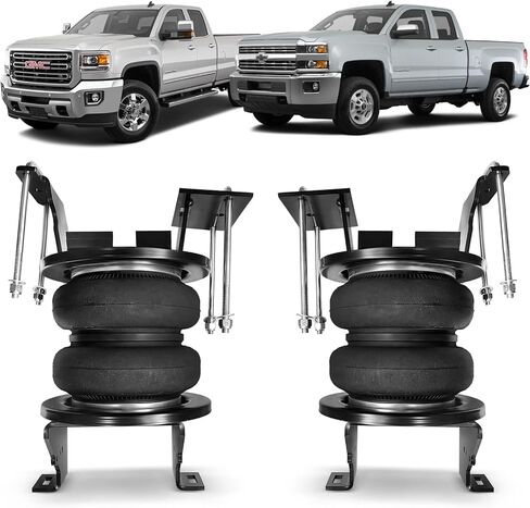 مجموعة تعليق أكياس الهواء الزنبركية VIGOR متوافقة مع 2011-2019 Chevy Silverado 2500HD/3500HD وGMC Sierra 2500HD/3500HD 4WD Pickup، ما يصل إلى 7500 رطل من سعة تسوية الحمل in Kuwait