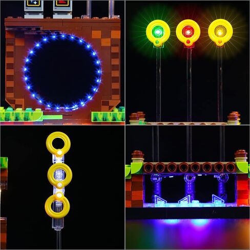 مجموعة إضاءة LED لمنطقة Lego 21331 Sonic The Hedgehog Green Hill Zone، مجموعة إضاءة توصيل USB متوافقة مع Lego 21331 (أضواء فقط، لا توجد نماذج Lego) in Kuwait