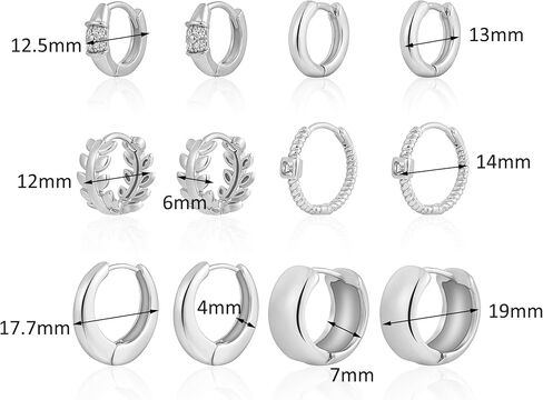 HILXURY 6 Pairs Small Gold Huggie Hoop Earrings for Women, 14K Gold Plated Cartilage Piercings Hoop Earrings Hypoallergenic, Trendy Lightweight Chunky Hoops Set for Women Gifts. in Saudi Arabia