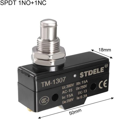 uxcell TM-1307 SPDT 1NO+1NC Panel Mount Snap Button Type Micro Limit Switch Screw Terminals in Saudi Arabia