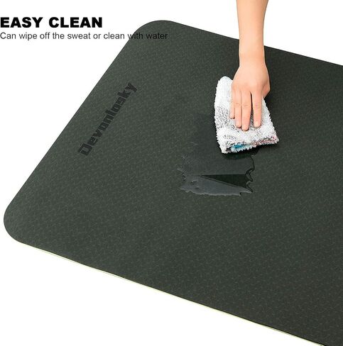 Yoga Mat, Non-slip Eco Friendly Exercise Yoga Mat for Men and Women, 1/4-Inch Thick High Density Pro Mat with Carrying Strap for Yoga Pilates and Fitness Exercise in Saudi Arabia