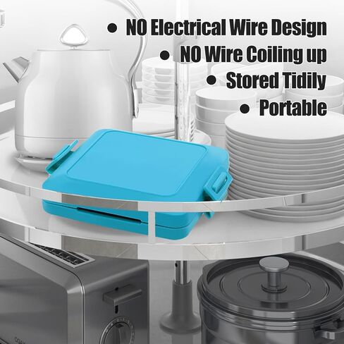 MKYSAIL Microwave Sandwich Maker & Toaster,Microwave Grill,Panini Press | Microwave Grilled Cheese Maker,Removable Silicone Cover,BPA/PFOA-Free, Dishwasher Safe, Portable for RV, Dorm, Gift (Blue) in Kuwait