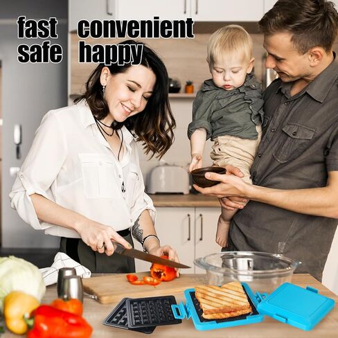 MKYSAIL Microwave Sandwich Maker & Toaster,Microwave Grill,Panini Press | Microwave Grilled Cheese Maker,Removable Silicone Cover,BPA/PFOA-Free, Dishwasher Safe, Portable for RV, Dorm, Gift (Blue) in Kuwait
