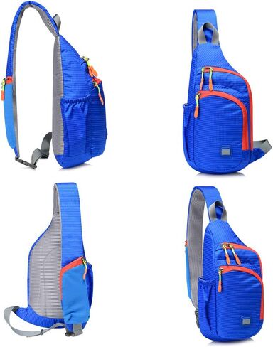 Peicees Pack of 2 Medium Green & Small Orange Sling Backpack Waterproof Unisex Shoulder Bag Chest Crossbody Daypack in Saudi Arabia
