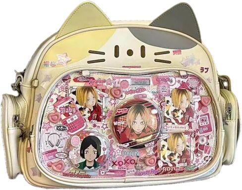 حقيبة ظهر Vobomo Cat Kawaii حقيبة ظهر Cat Ita من جلد البولي يوريثان حقيبة ظهر ذات سعة كبيرة Y2k حقيبة ظهر جمالية لطيفة ومحفظة (أبيض) in Saudi Arabia
