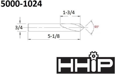 HHIP 5000-1006 - .236 X 2-3/4" 90 Degree M35 5% Cobalt NC Spotting Drill in Saudi Arabia