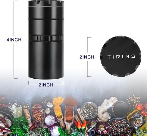 Spice Grinder with Storage Container (2 inches, Black). in Saudi Arabia