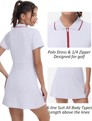 Gloryday Womens Tennis Golf Dress UPF 50+ Two Piece Polo Active Athletic Exercise Sports Wear with Pocket and Shorts Dresses in Saudi Arabia