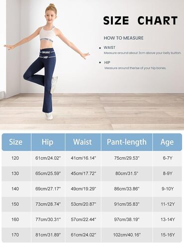 سراويل ضيقة متوهجة للفتيات ذات خصر عالٍ وأحذية رياضية للرقص واليوجا، سراويل سفلية على شكل جرس Preppy، بدون جيوب in Kuwait