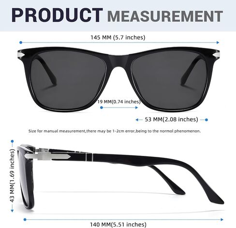 Polarized Sunglasses for Men and Women Lightweight TR90 Classic Frame - UV400 Protection in Saudi Arabia