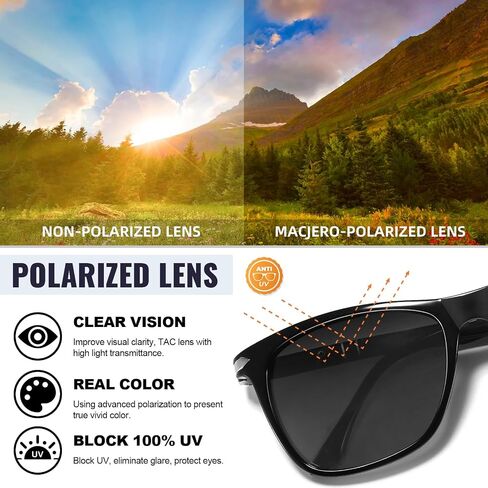 Polarized Sunglasses for Men and Women Lightweight TR90 Classic Frame - UV400 Protection in Saudi Arabia