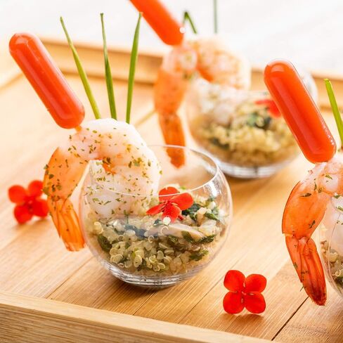 ماصات للحلويات سعة 15 ملليلترًا من Restaurantware، 250 ماصة كب كيك من درجة الطعام - قطارات بلاستيكية شفافة طويلة الساق يمكن التخلص منها للمقبلات والحلويات أو الكوكتيلات in Saudi Arabia