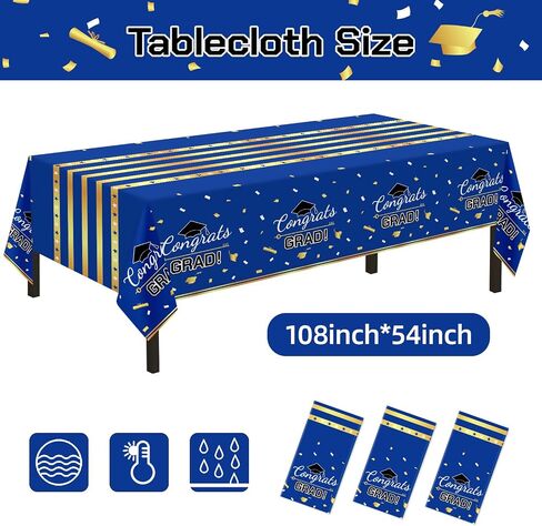 Childom 3 Pack Black and Gold Tablecloths for Events,54"x108" Plastic Table Cloths for Rectangle Tables,Disposable Party Table Covers for New Years Eve Decorations 2027,Holiday Birthday Wedding Dining in Kuwait