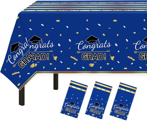Childom 3 Pack Black and Gold Tablecloths for Events,54"x108" Plastic Table Cloths for Rectangle Tables,Disposable Party Table Covers for New Years Eve Decorations 2027,Holiday Birthday Wedding Dining in Kuwait