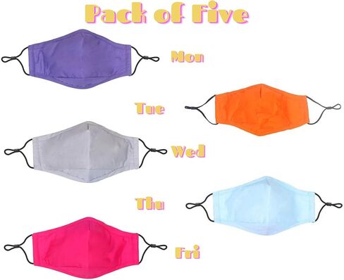 5 Pack of Kids Face Masks With 30 Filters and 1 Lanyard in Saudi Arabia