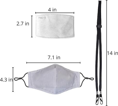 5 Pack of Kids Face Masks With 30 Filters and 1 Lanyard in Saudi Arabia