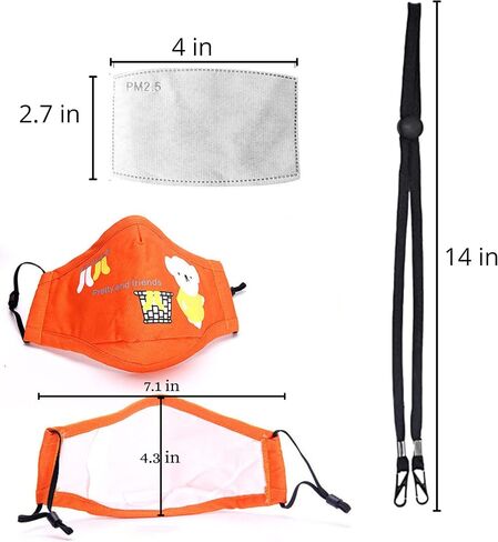 5 Pack of Kids Face Masks With 30 Filters and 1 Lanyard in Saudi Arabia