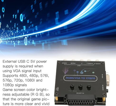 محول مكونات RGBS VGA SCART إلى YPBPR، مكون اختلاف اللون، يدعم إدخال القناة اليمنى واليسرى SCART in Kuwait