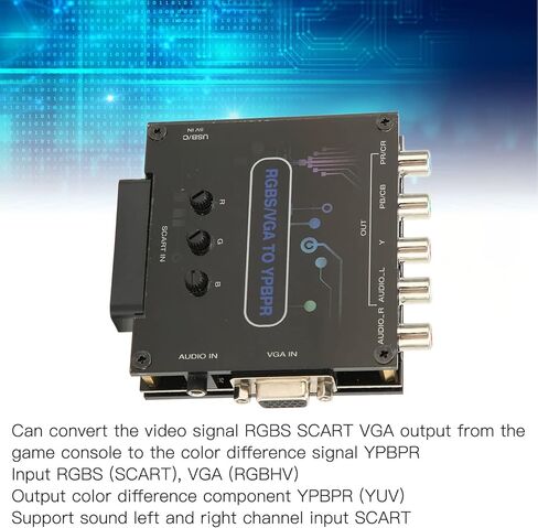 محول مكونات RGBS VGA SCART إلى YPBPR، مكون اختلاف اللون، يدعم إدخال القناة اليمنى واليسرى SCART in Kuwait