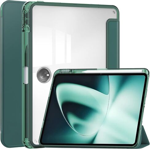 Smart Case with Pen Holder for OnePlus Pad (2023) 11.6 inch, Ratesell Transparent Hard Shell Back Trifold Smart Cover Protective Slim Case for OnePlus Pad/Oppo Pad 2 Apricot in Saudi Arabia