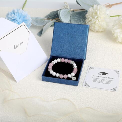 Graduation Bracelet Gifts for Her Him 2024, College High Middle School 5th 6th 8th Graduation, Stretch Beads Compass Bracelet for Women Men Son Sister Brother, Jewelry with Gift Message Card in Saudi Arabia