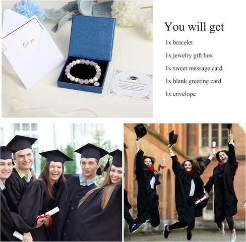Graduation Bracelet Gifts for Her Him 2024, College High Middle School 5th 6th 8th Graduation, Stretch Beads Compass Bracelet for Women Men Son Sister Brother, Jewelry with Gift Message Card in Saudi Arabia