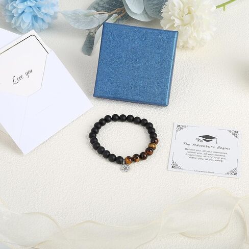 Graduation Bracelet Gifts for Her Him 2024, College High Middle School 5th 6th 8th Graduation, Stretch Beads Compass Bracelet for Women Men Son Sister Brother, Jewelry with Gift Message Card in Saudi Arabia