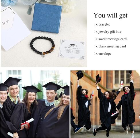 Graduation Bracelet Gifts for Her Him 2024, College High Middle School 5th 6th 8th Graduation, Stretch Beads Compass Bracelet for Women Men Son Sister Brother, Jewelry with Gift Message Card in Saudi Arabia