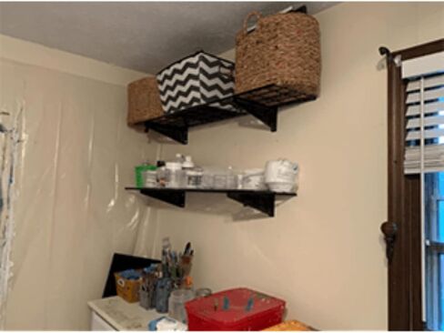 Qualward 2 حزمة رفوف معدنية للمرآب 1 × 4 قدم 12 بوصة × 48 بوصة رف مثبت على الحائط رف تخزين المرآب عالي التحمل، أسود in Kuwait