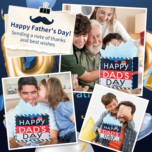 Usmilegift 13'' Mother's Day Gift Bags and Fathers Day Gift Bags with Greeting Card and Tissue Paper （2-PCS,Gift Bags） in Saudi Arabia
