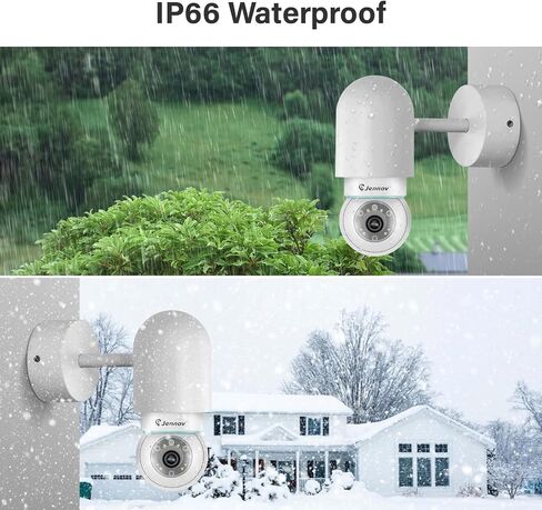 Jennov 5MP Light Bulb Security Camera Wireless Outdoor IP66 Waterproof - 5Ghz&2.4Ghz Indoor Cameras for Home Security, 360° Lightbulb Socket Camera, Color Night Vision, Motion Detect, Auto Tracking in Saudi Arabia
