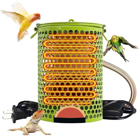 Hamiledyi Ceramic Heat Lamp Bulb with Lampshade,Reptile Heat Lamp Guard 100W Bird Cage Heater Adjustable Temperature Anti-Scald Heating Bulb No Light Emitter for Reptile,Bearded in Saudi Arabia
