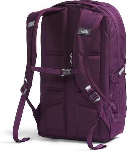 حقيبة ظهر للكمبيوتر المحمول من THE NORTH FACE للنساء للاستخدام اليومي Jester، لون الكشمش الأسود والأرجواني/المرجاني المحروق المعدني، مقاس واحد in Saudi Arabia