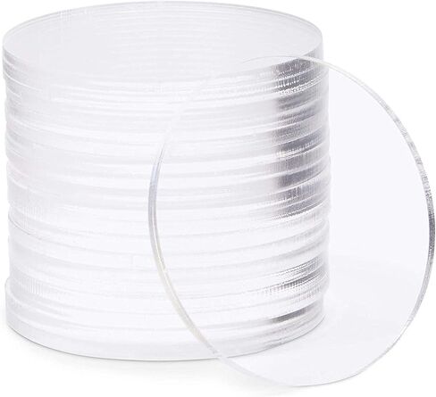 Bright Creations 3mm Clear Acrylic Disks, Round Circles for Arts and Craft Supplies (2.25 in Diameter, 20 Pack) in Saudi Arabia