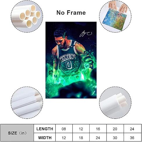 Jayson Tatum Poster Basketball Poster Canvas Art Painting Suitable for Bedroom Living Room Kitchen College Dormitory Wall Decoration (12x18 inch-Unframed,A) in Saudi Arabia