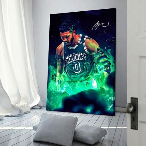 Jayson Tatum Poster Basketball Poster Canvas Art Painting Suitable for Bedroom Living Room Kitchen College Dormitory Wall Decoration (12x18 inch-Unframed,A) in Saudi Arabia