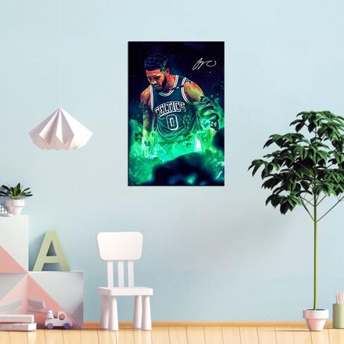 Jayson Tatum Poster Basketball Poster Canvas Art Painting Suitable for Bedroom Living Room Kitchen College Dormitory Wall Decoration (12x18 inch-Unframed,A) in Saudi Arabia
