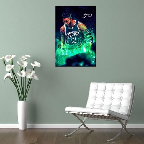 Jayson Tatum Poster Basketball Poster Canvas Art Painting Suitable for Bedroom Living Room Kitchen College Dormitory Wall Decoration (12x18 inch-Unframed,A) in Saudi Arabia