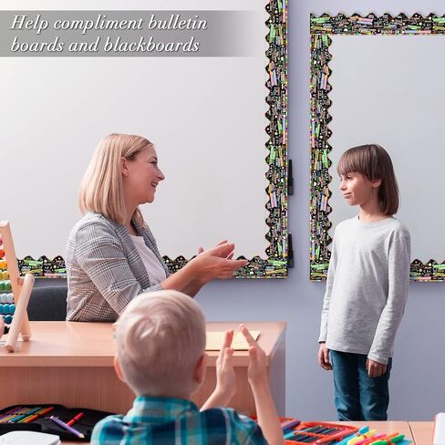 durony 65.6 Feet Inspirational Quota Bulletin Board Boarder Scalloped Border Trims for Back to School Decoration in Saudi Arabia