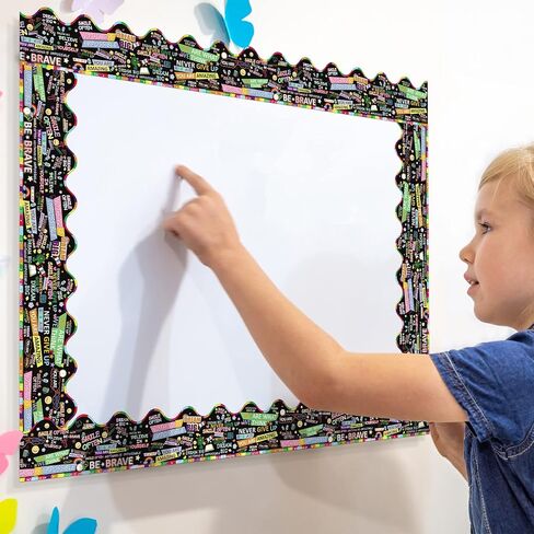 durony 65.6 Feet Inspirational Quota Bulletin Board Boarder Scalloped Border Trims for Back to School Decoration in Saudi Arabia